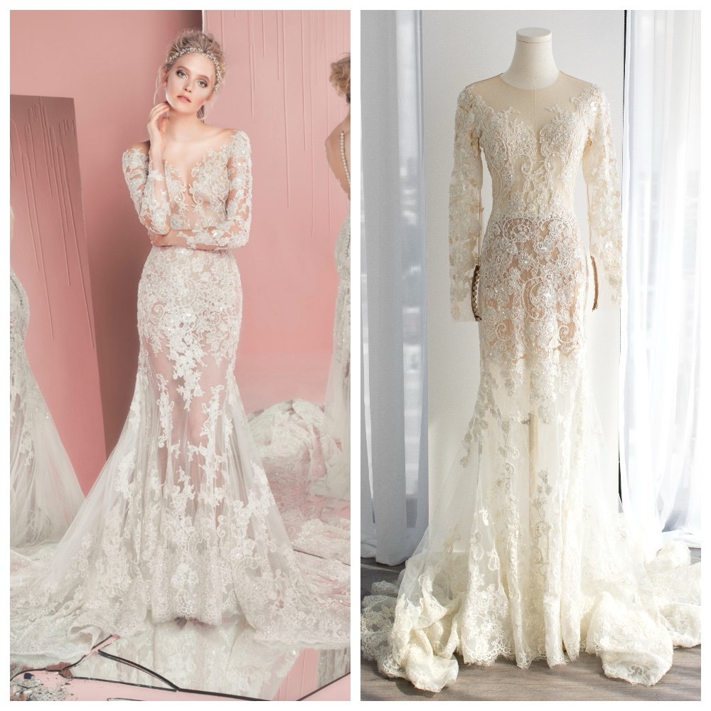Zuhair Murad Bridal S/S 2016 Patricia White Lace Embellished Wedding Gown Dress